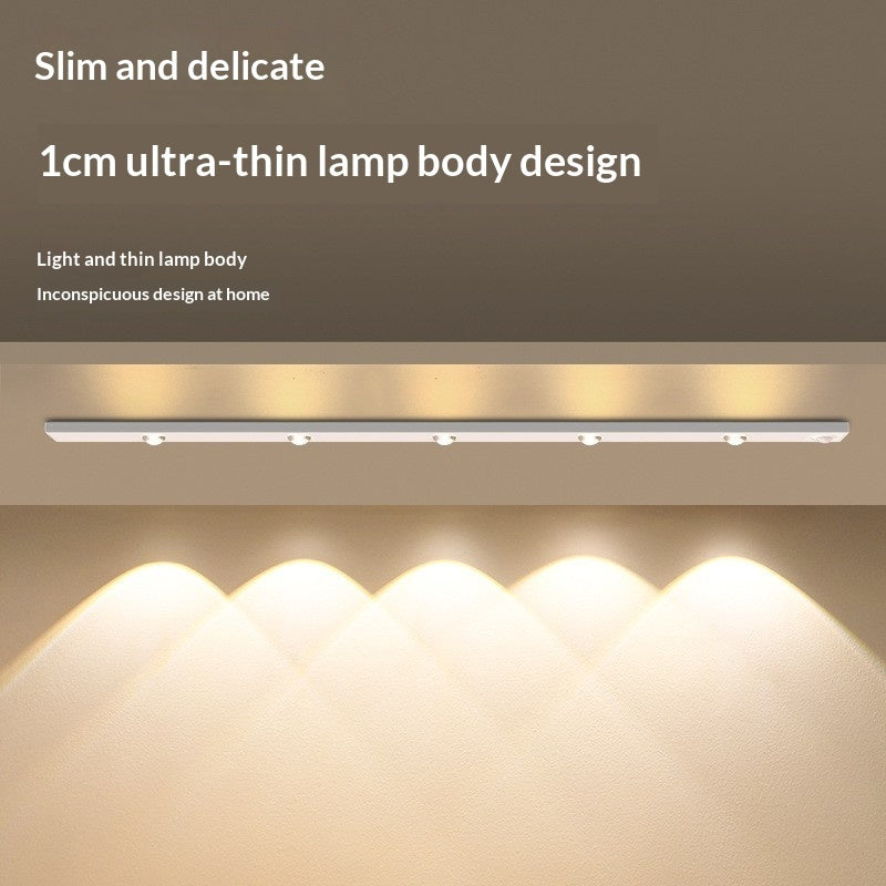 Smart LED Motion-Sensor Cabinet Light Strip with a slim and delicate 1cm ultra-thin lamp body design.