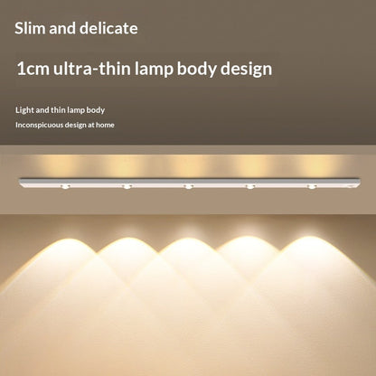 Smart LED Motion-Sensor Cabinet Light Strip with a slim and delicate 1cm ultra-thin lamp body design.